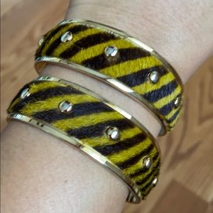 Authentic Tod’s Gold Pony Hair Bangles